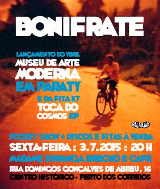 Poster de Bonifrate sobre foto de Thalita Aguiar